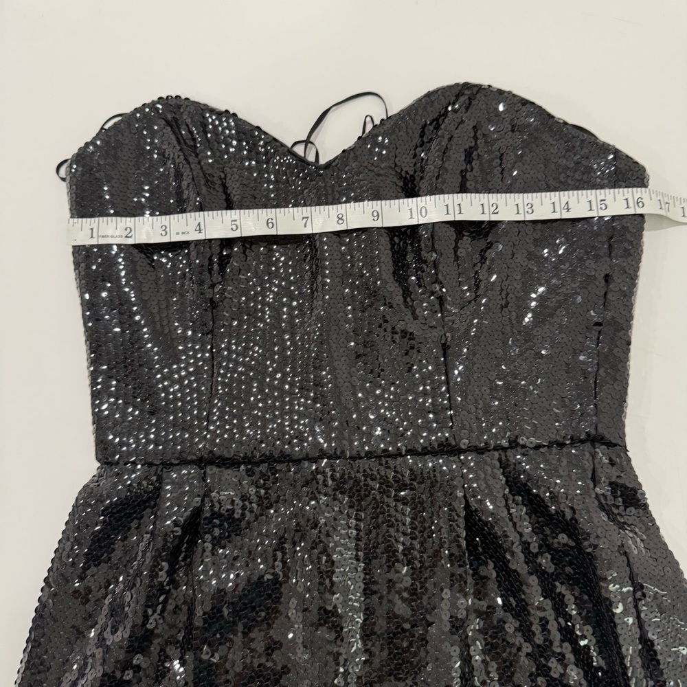 VTG Saks Fifth Avenue Jule Duroche After Five Black Strapless Sequin Dress SZ 12 - Picture 10 of 12